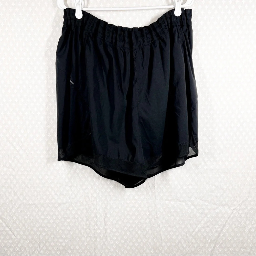 Athleta Black High Rise Mesh Racer Run 4” Shorts - Picture 2 of 7